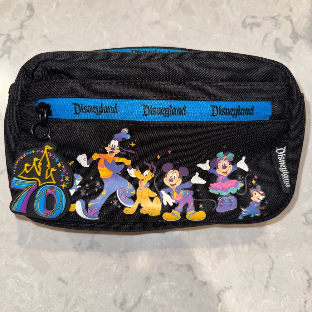 Disneyland 70th Anniversary Black Fanny Pack